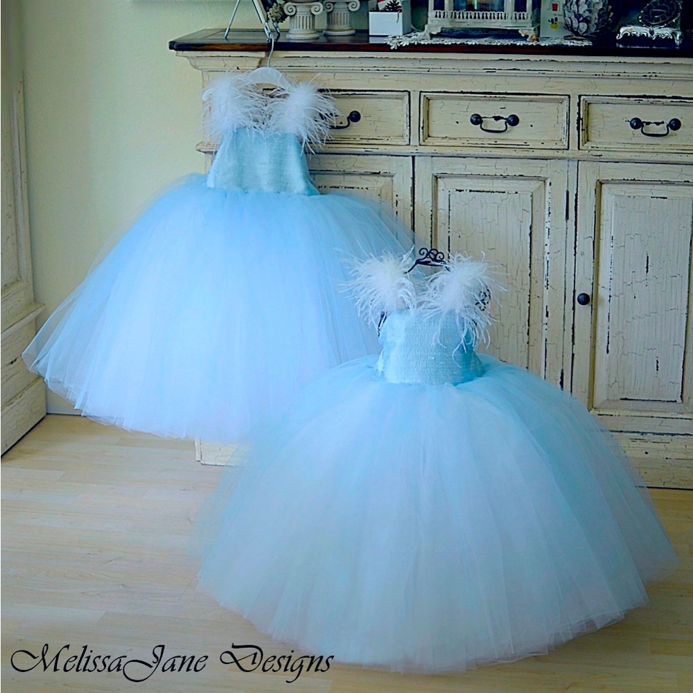 Ice Princess Ball Gown Flower Girl Dress by Melissa Jane Designs